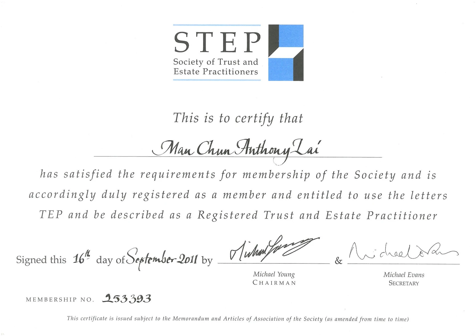 Practising Certificate